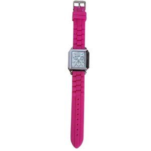 XOXO Watch Accutime Pink Silicone Band Rectangle Face New Battery Works